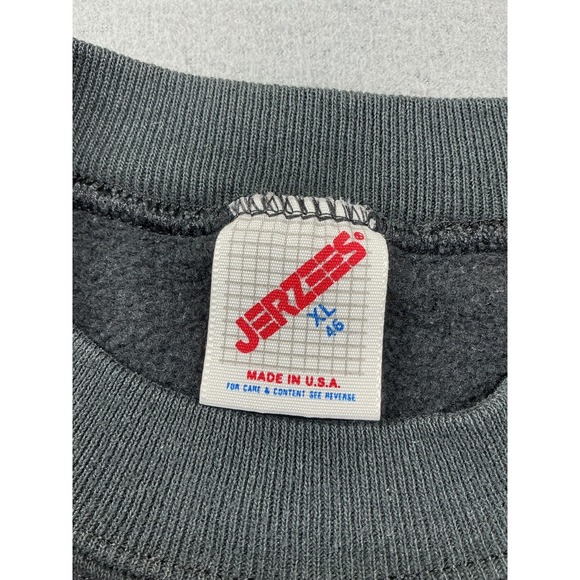 Vintage Jerzees Sweatshirt Mens XL Black Bear Wilderness Graphic Made USA 90s - Picture 2 of 12